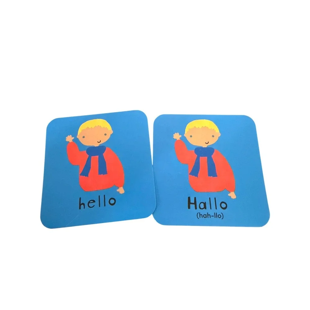 English German Bilingual Flash Cards Memory Matching Game Kids Learning Vocab